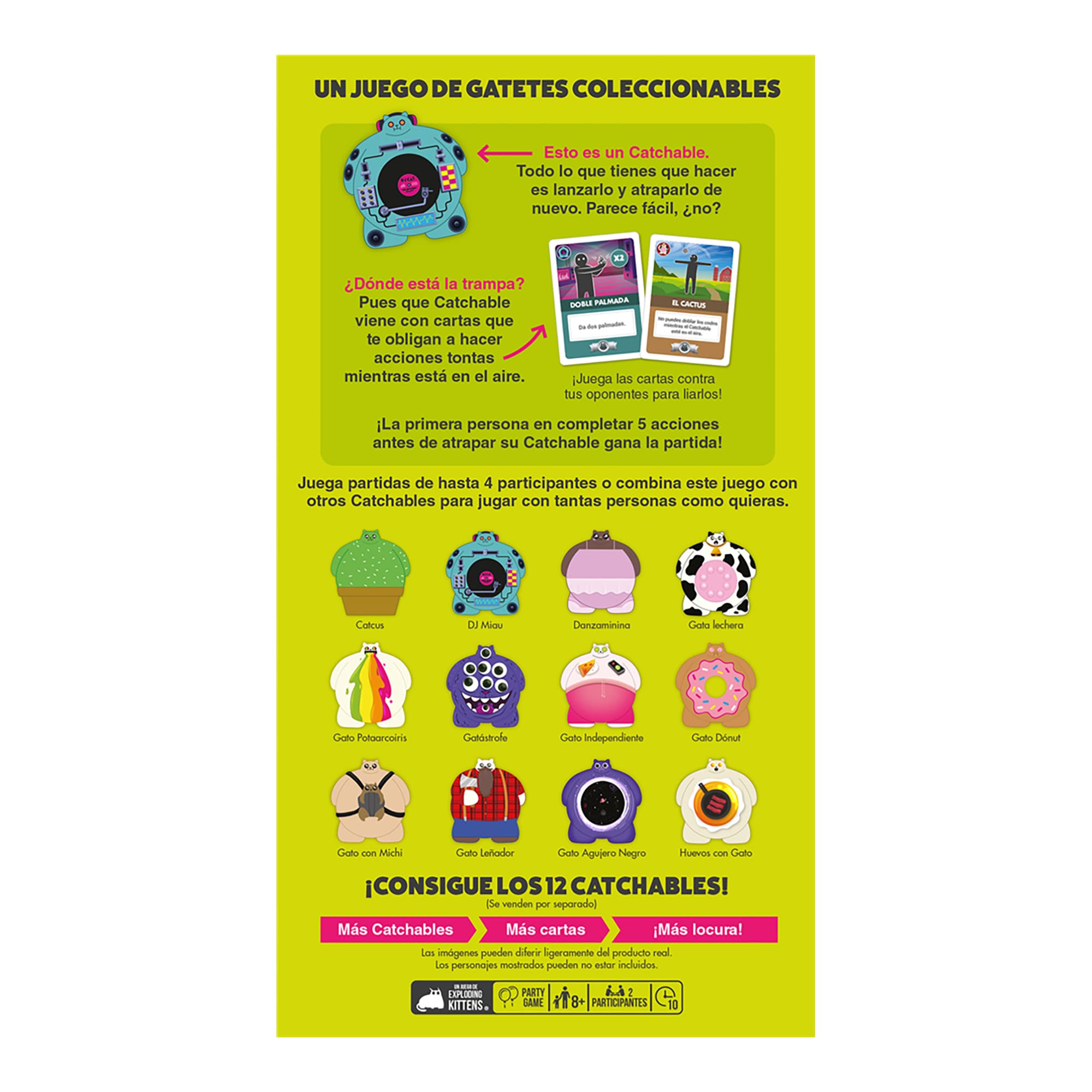 Juego De Mesa Asmodee Exploding Kittens: Catchables 2 Pack 4 +8 - 2