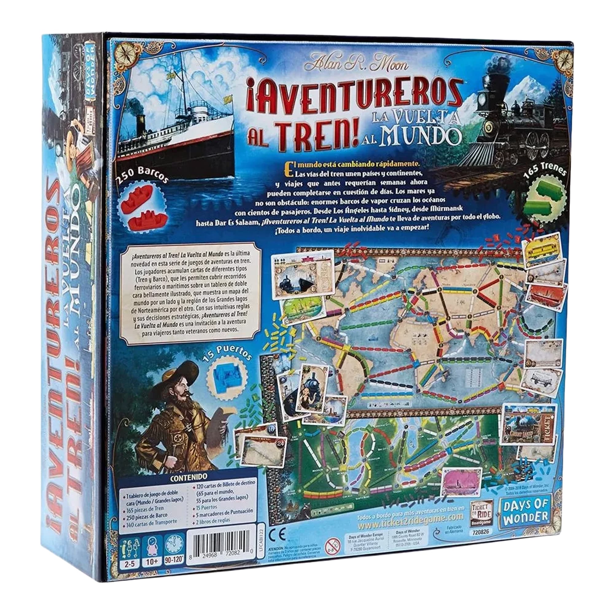 Juego de Mesa Asmodee ¡Aventureros Al Tren! La Vuelta Al Mundo +10 - 5